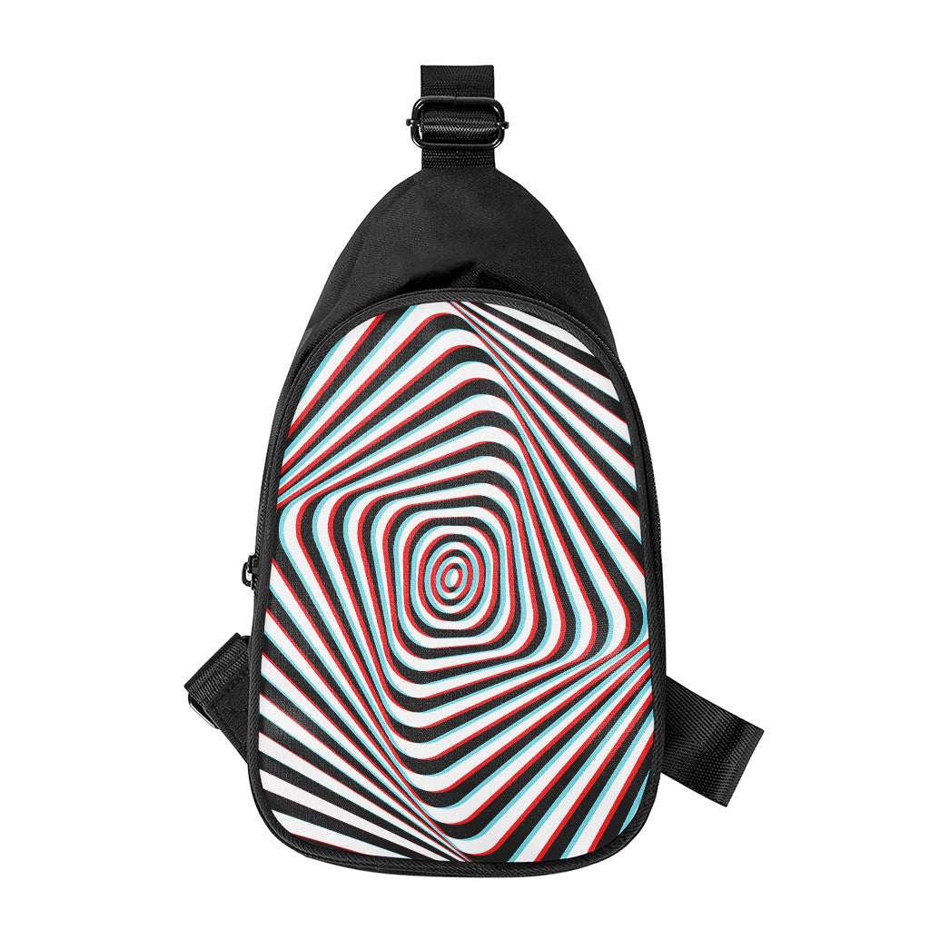 Anaglyph Optical Illusion Print Chest Bag