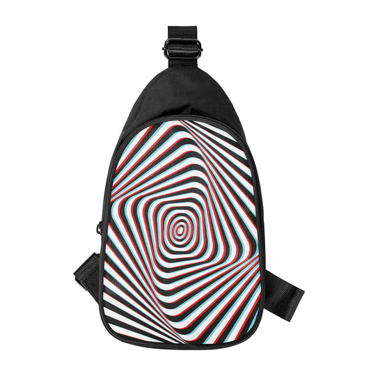 Anaglyph Optical Illusion Print Chest Bag