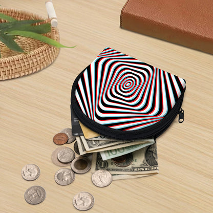 Anaglyph Optical Illusion Print Coin Purse