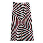Anaglyph Optical Illusion Print Cotton Front Slit Maxi Skirt
