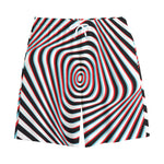 Anaglyph Optical Illusion Print Cotton Shorts