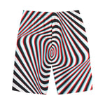 Anaglyph Optical Illusion Print Cotton Shorts