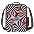 Anaglyph Optical Illusion Print Crossbody Lunch Bag