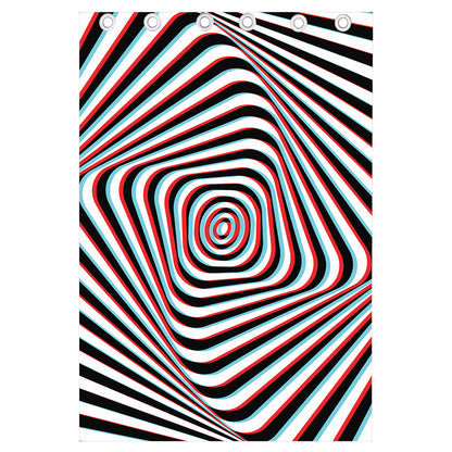 Anaglyph Optical Illusion Print Curtain