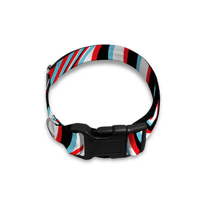 Anaglyph Optical Illusion Print Dog Collar