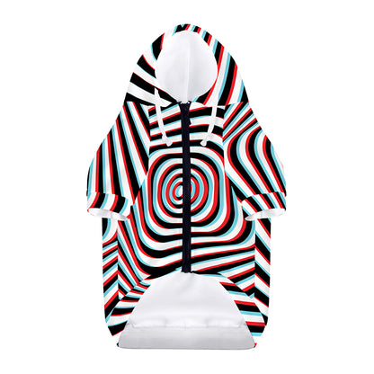 Anaglyph Optical Illusion Print Dog Zip Up Hoodie