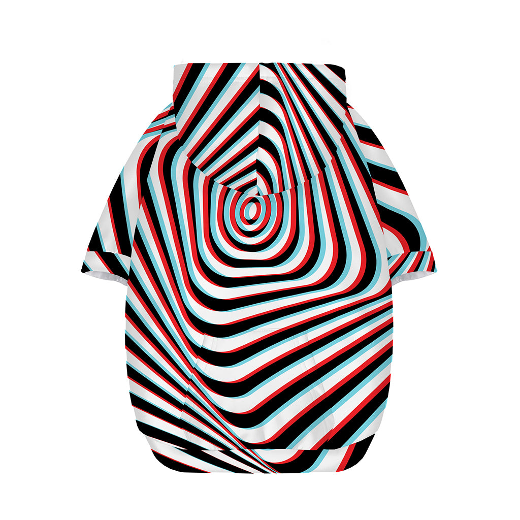 Anaglyph Optical Illusion Print Dog Zip Up Hoodie