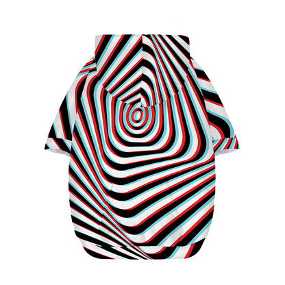 Anaglyph Optical Illusion Print Dog Zip Up Hoodie