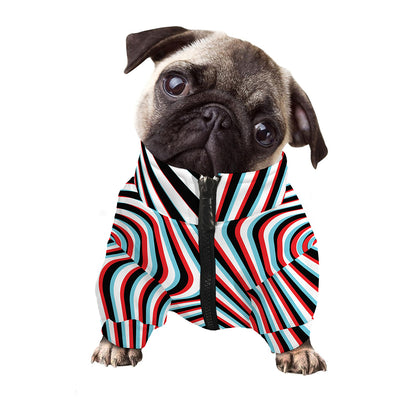 Anaglyph Optical Illusion Print Dog Zip Up Jacket