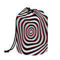 Anaglyph Optical Illusion Print Drawstring Makeup Bag