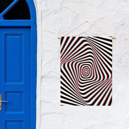 Anaglyph Optical Illusion Print Garden Flag