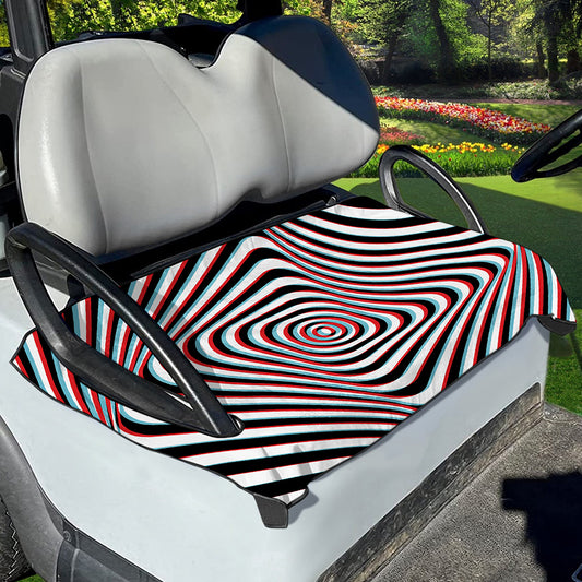 Anaglyph Optical Illusion Print Golf Cart Seat Cover