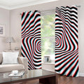 Anaglyph Optical Illusion Print Grommet Curtains