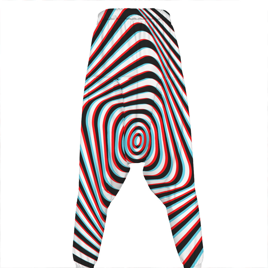 Anaglyph Optical Illusion Print Hammer Pants