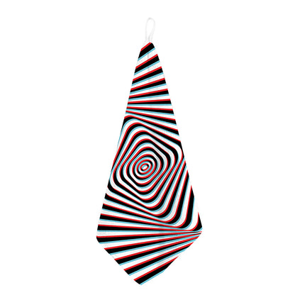 Anaglyph Optical Illusion Print Hand Towel