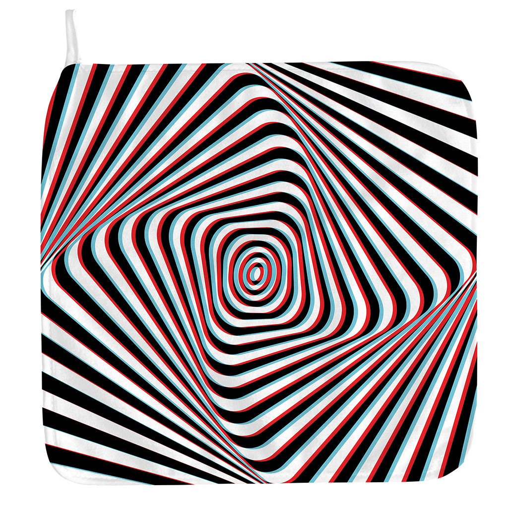 Anaglyph Optical Illusion Print Hand Towel