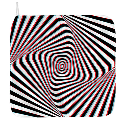 Anaglyph Optical Illusion Print Hand Towel