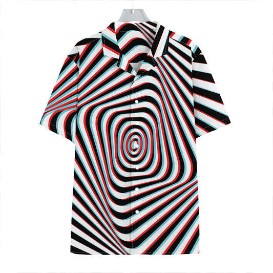 Anaglyph Optical Illusion Print Hawaiian Shirt