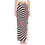 Anaglyph Optical Illusion Print High Slit Maxi Skirt