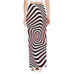 Anaglyph Optical Illusion Print High Slit Maxi Skirt