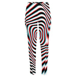 Anaglyph Optical Illusion Print High-Waisted Pocket Leggings
