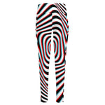 Anaglyph Optical Illusion Print High-Waisted Pocket Leggings