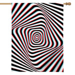 Anaglyph Optical Illusion Print House Flag
