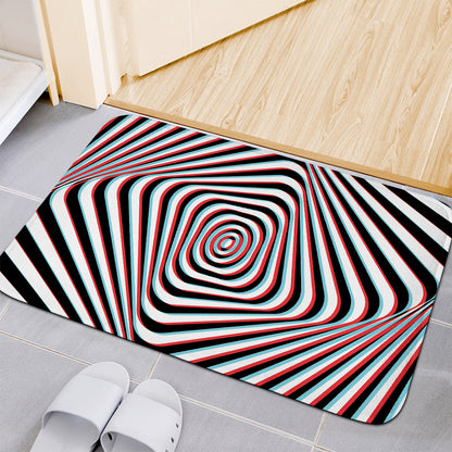Anaglyph Optical Illusion Print Indoor Door Mat