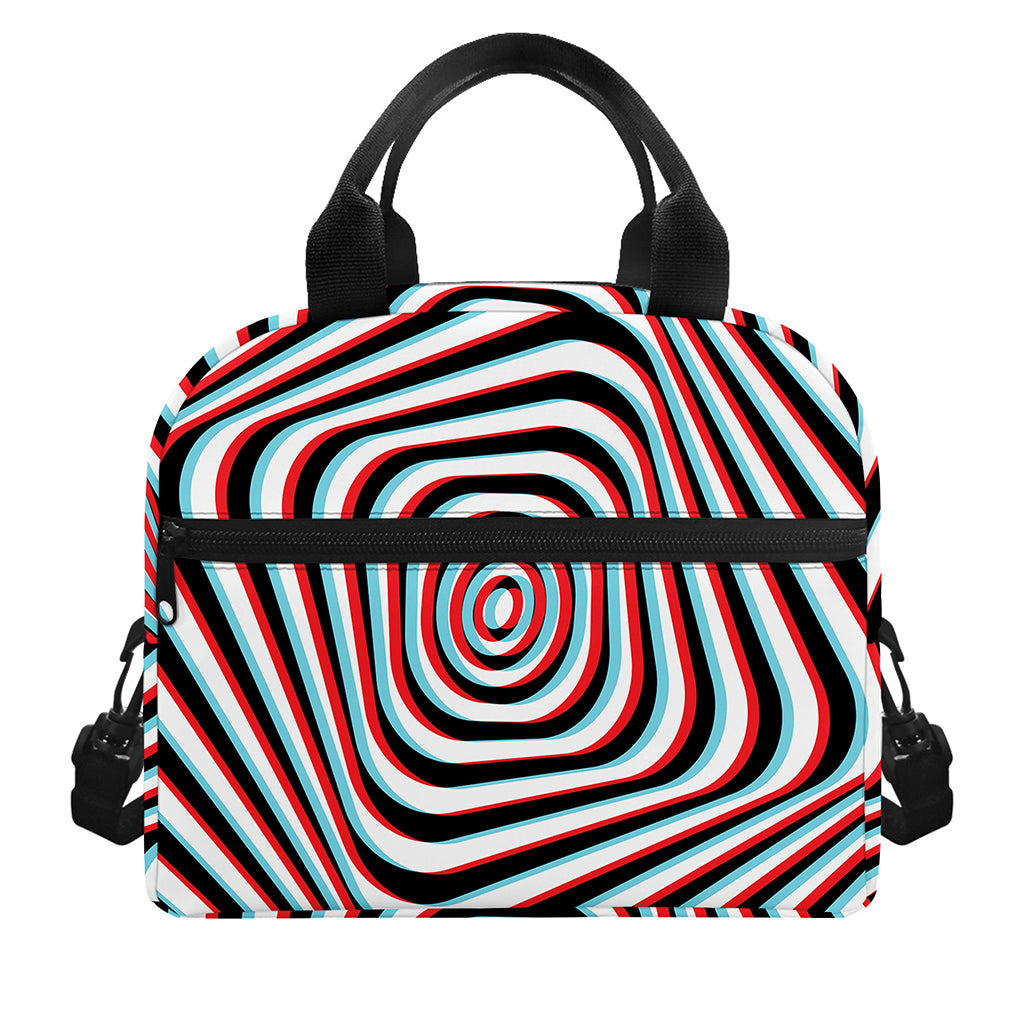 Anaglyph Optical Illusion Print Insulated Lunch Bag