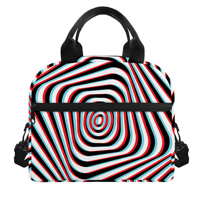 Anaglyph Optical Illusion Print Insulated Lunch Bag