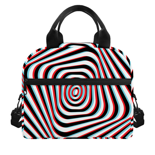 Anaglyph Optical Illusion Print Insulated Lunch Bag