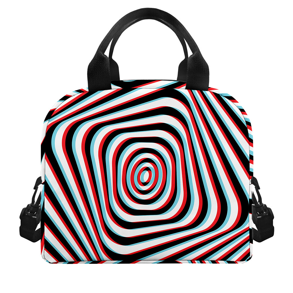Anaglyph Optical Illusion Print Insulated Lunch Bag