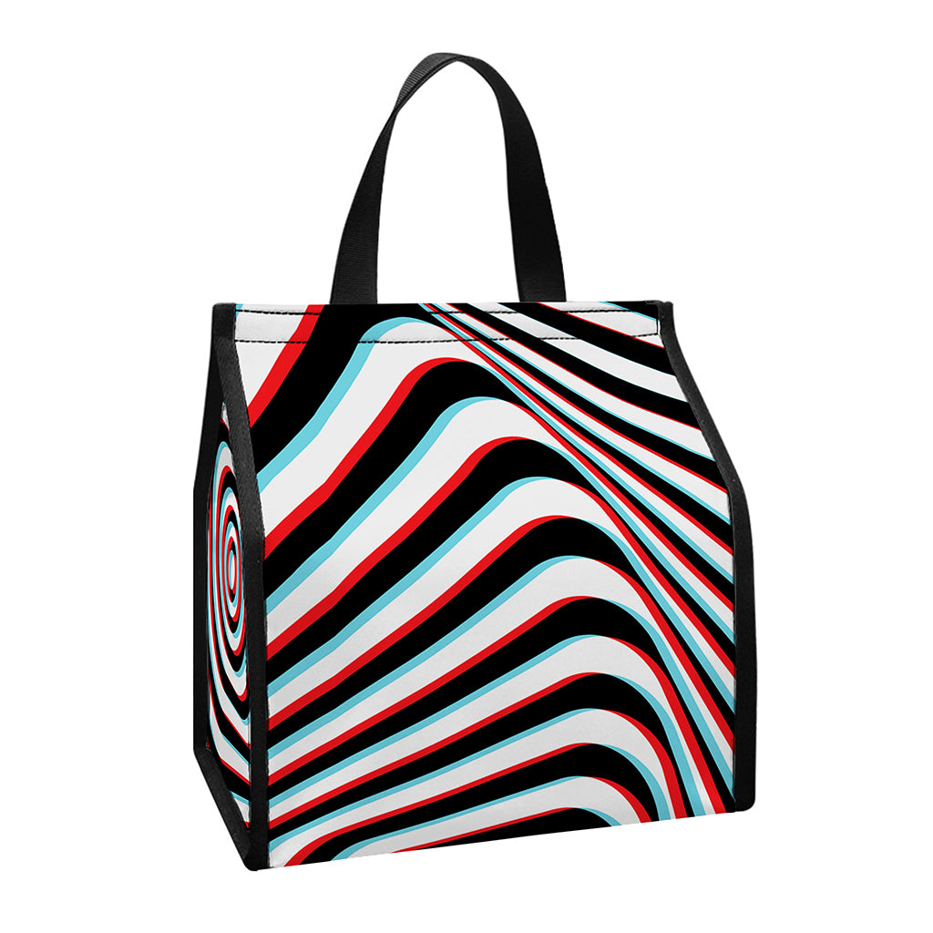 Anaglyph Optical Illusion Print Insulated Lunch Tote
