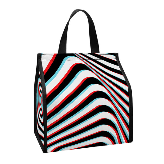 Anaglyph Optical Illusion Print Insulated Lunch Tote