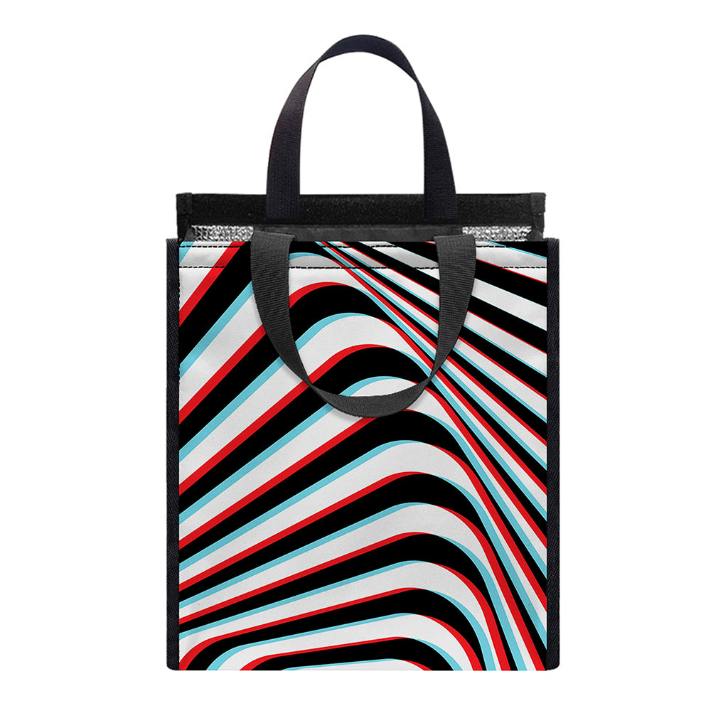 Anaglyph Optical Illusion Print Insulated Lunch Tote