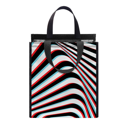 Anaglyph Optical Illusion Print Insulated Lunch Tote