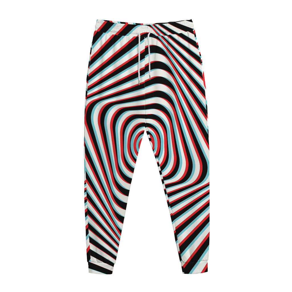 Anaglyph Optical Illusion Print Jogger Pants