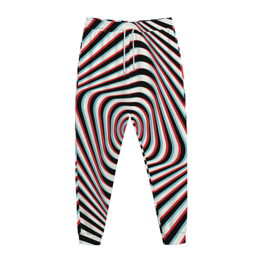 Anaglyph Optical Illusion Print Jogger Pants