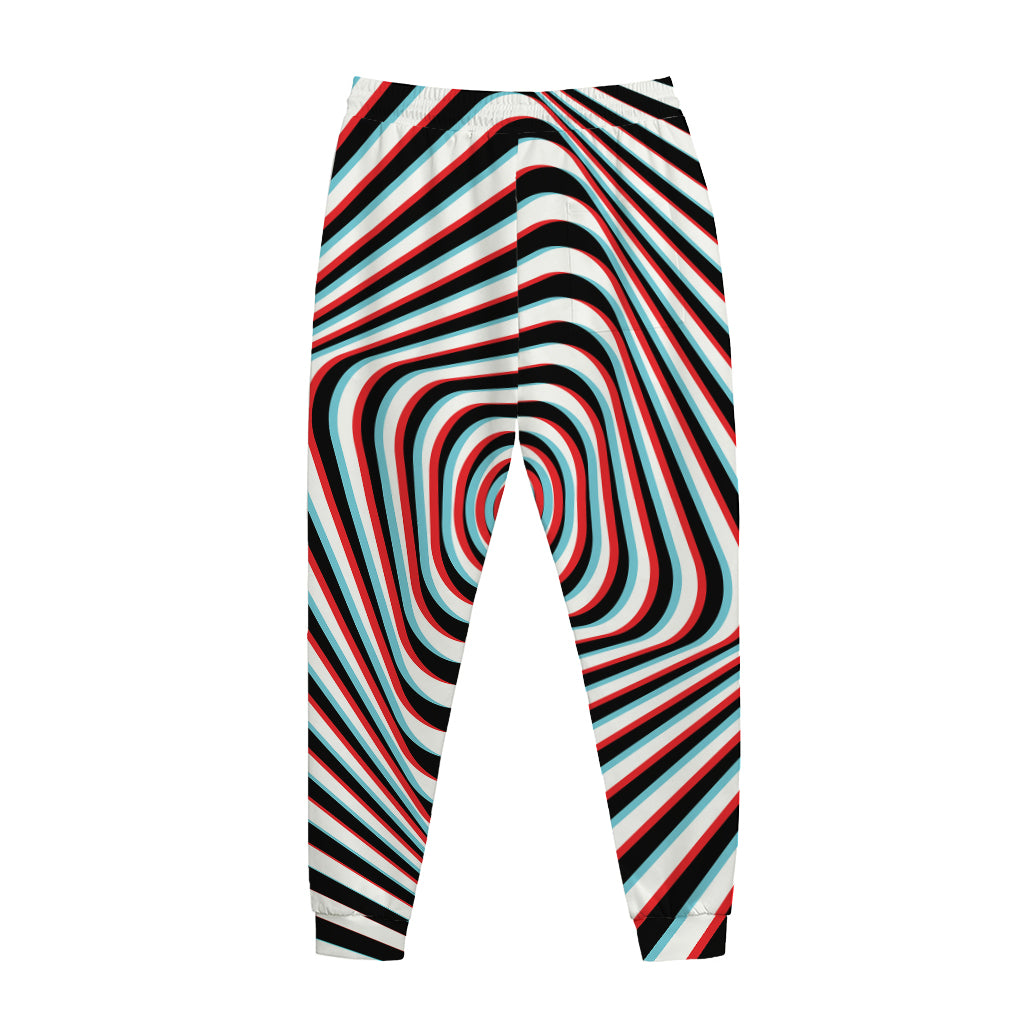 Anaglyph Optical Illusion Print Jogger Pants
