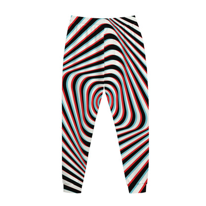 Anaglyph Optical Illusion Print Jogger Pants