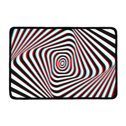 Anaglyph Optical Illusion Print Kitchen Mat