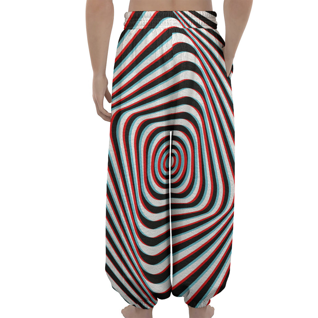Anaglyph Optical Illusion Print Lantern Pants