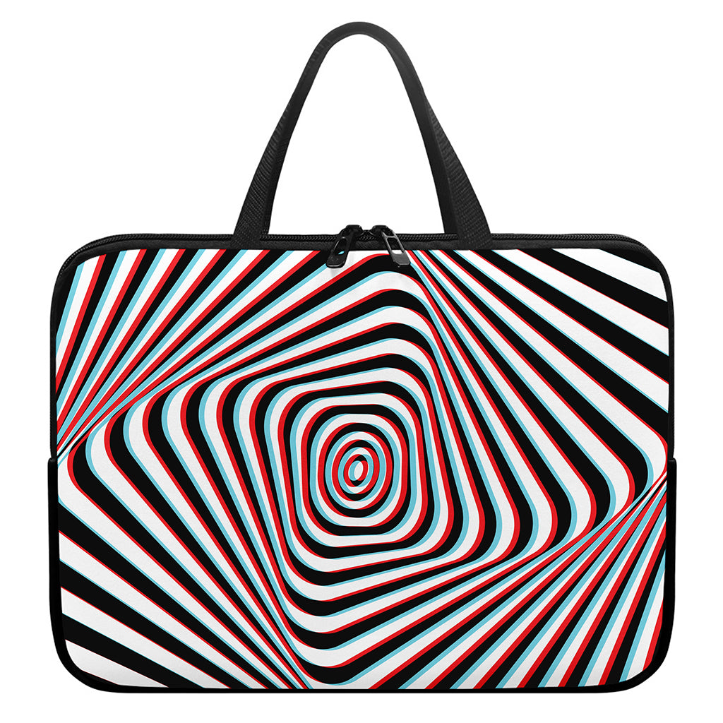 Anaglyph Optical Illusion Print Laptop Sleeve With Handle