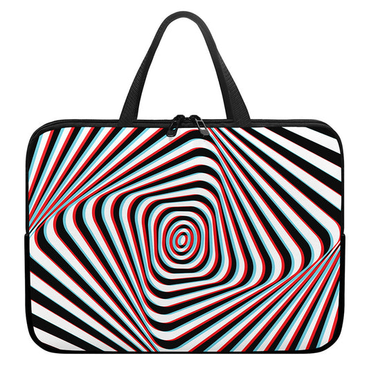 Anaglyph Optical Illusion Print Laptop Sleeve With Handle