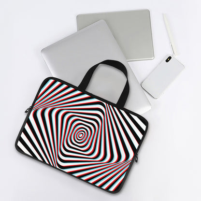 Anaglyph Optical Illusion Print Laptop Sleeve With Handle