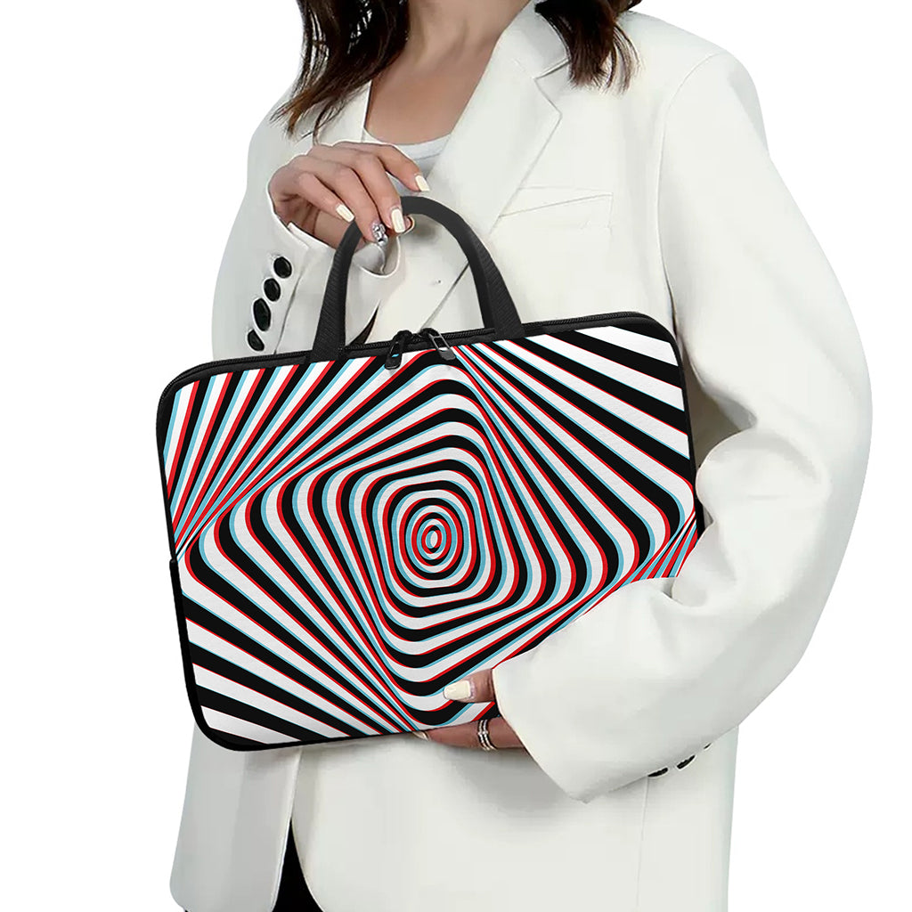 Anaglyph Optical Illusion Print Laptop Sleeve With Handle