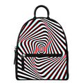 Anaglyph Optical Illusion Print Leather Backpack
