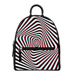 Anaglyph Optical Illusion Print Leather Backpack