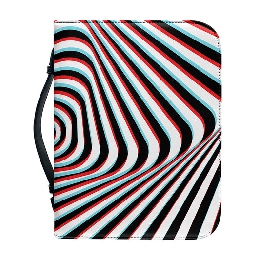 Anaglyph Optical Illusion Print Leather Bible Cover
