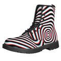 Anaglyph Optical Illusion Print Lace-Up Boots